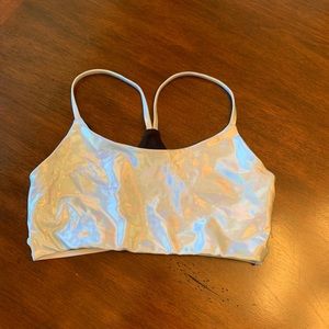 Onzie silver metallic sports bra